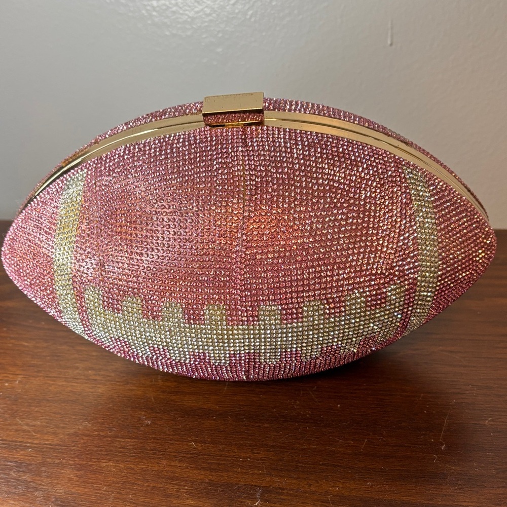 Pink Rhinestone Football Clutch - Picture 6 of 7